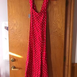 90s red poka dot dress